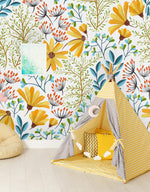 Boho Spring Flowers Wallpaper Mural