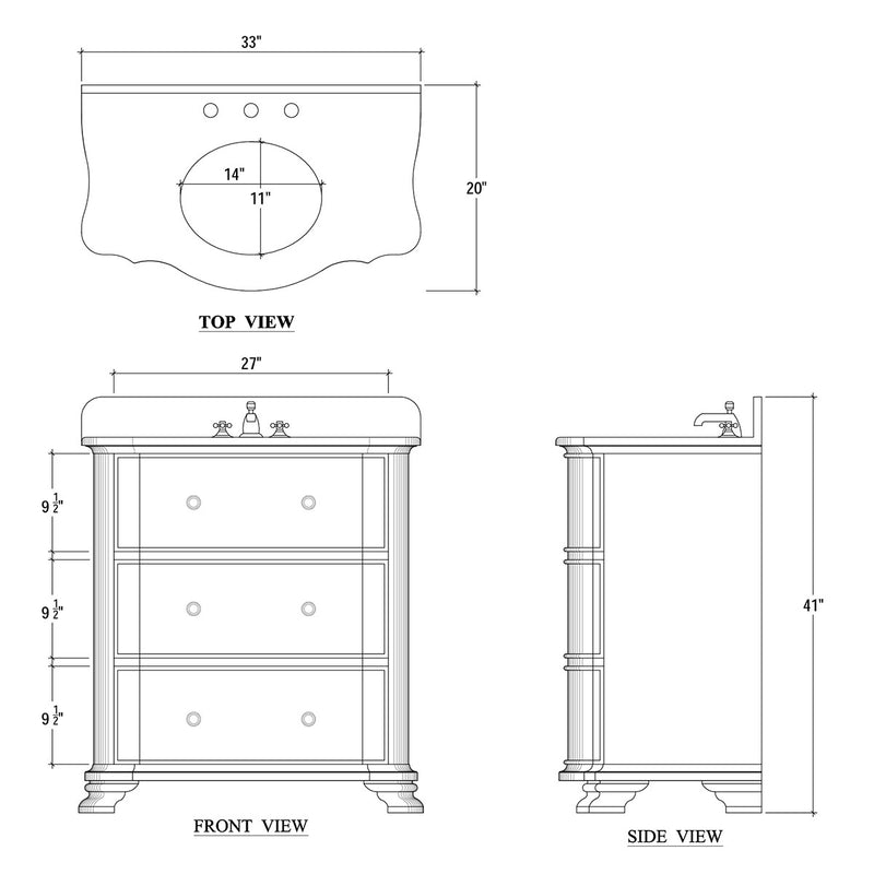 Lovecup Miranda  Bathroom Vanity with Sink and Marble Top