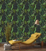 Botanical Leaves and Ferns Wallpaper