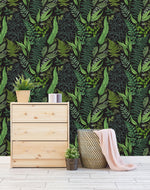 Botanical Leaves and Ferns Wallpaper