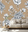 Beige Floral Wallpaper