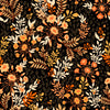 Black Wallpaper with Orange Flowers
