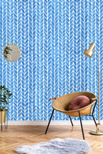 Braid Lines in Blue Wallpaper