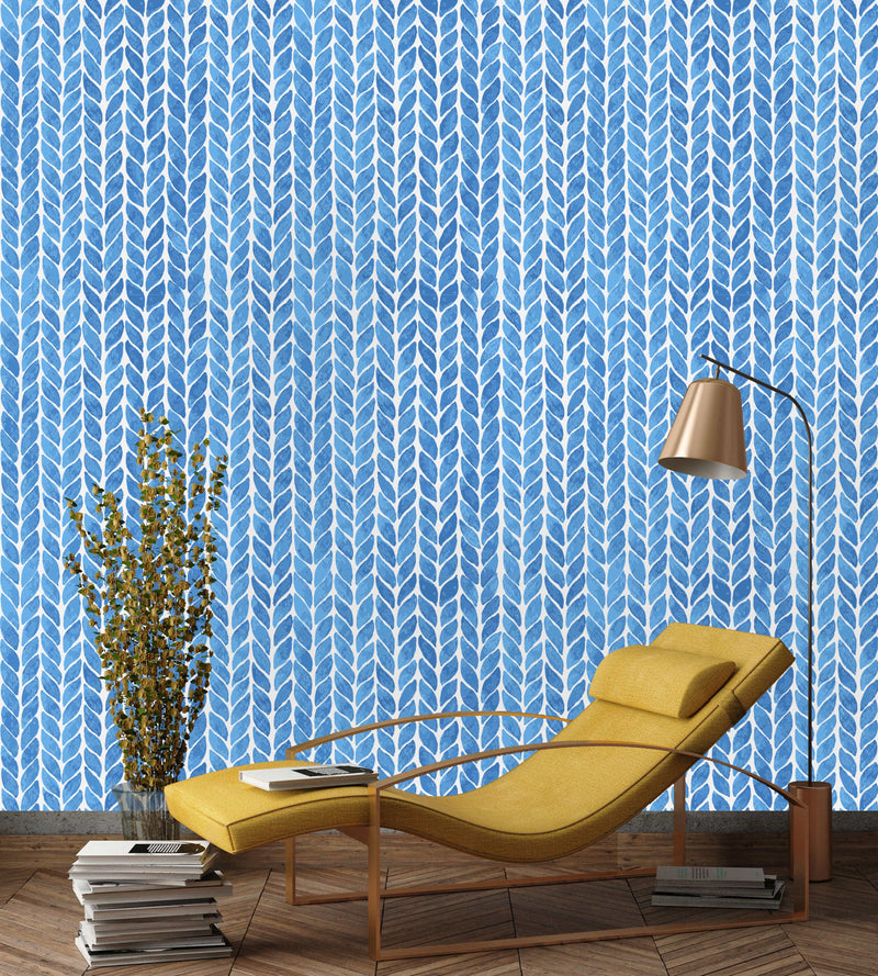 Braid Lines in Blue Wallpaper