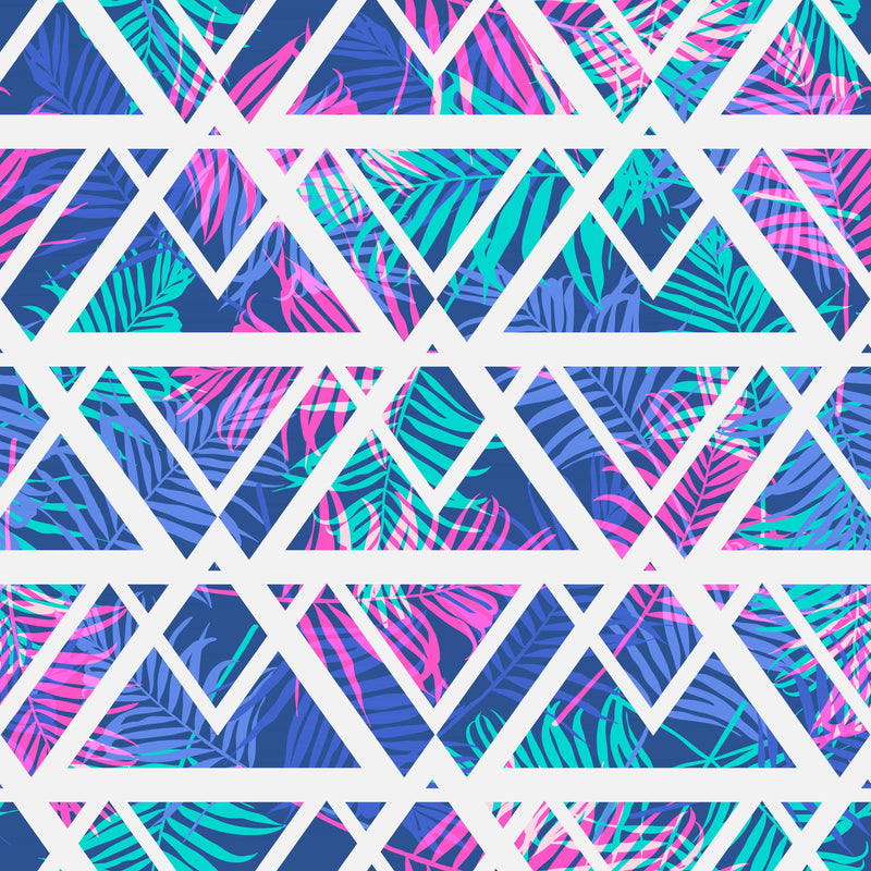 Bright Palm Geometric Leaves Wallpaper