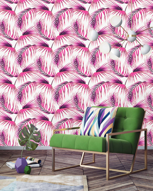 Bright Pink Leaves Wallpaper