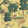 Yellow Wallpaper with African Animals