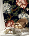 Peonies on Dark Background Wallpaper