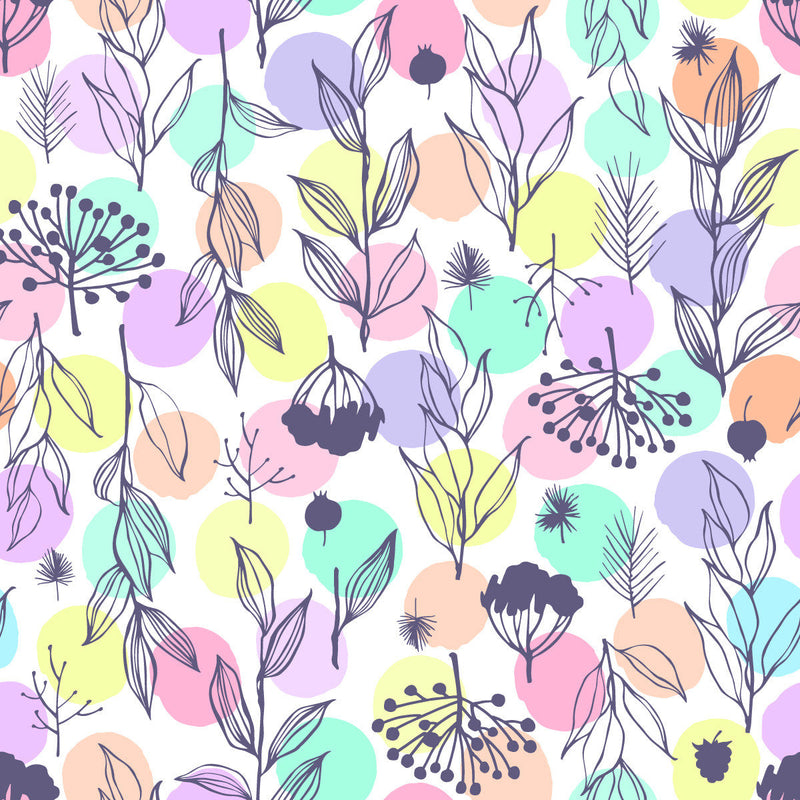Leaves and Circles Wallpaper