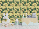 Yellow Wallpaper with African Animals