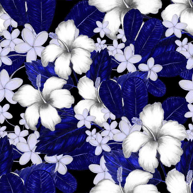 Elegant Dark Blue Floral Wallpaper Vogue