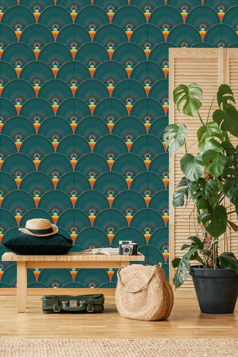 Dark Green Design Wallpaper