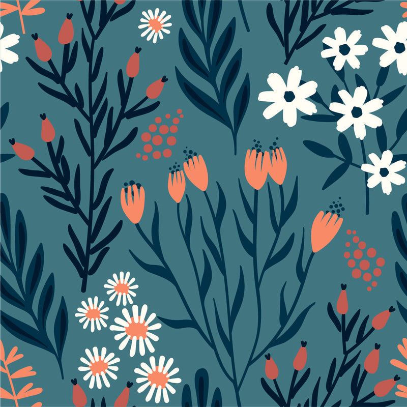 White and Orange Flowers Wallpaper
