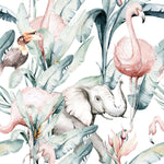 Elephants and Flamingos Wallpaper