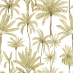 White Wallpaper with Palms