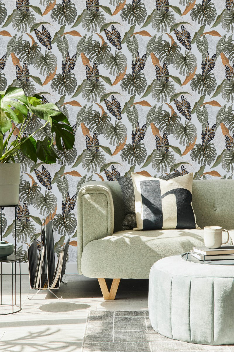 Light Wallpaper with Plant's Flowers
