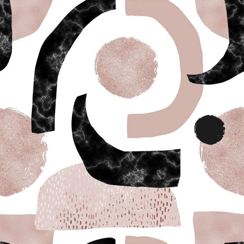 Beige and Black Shapes Wallpaper