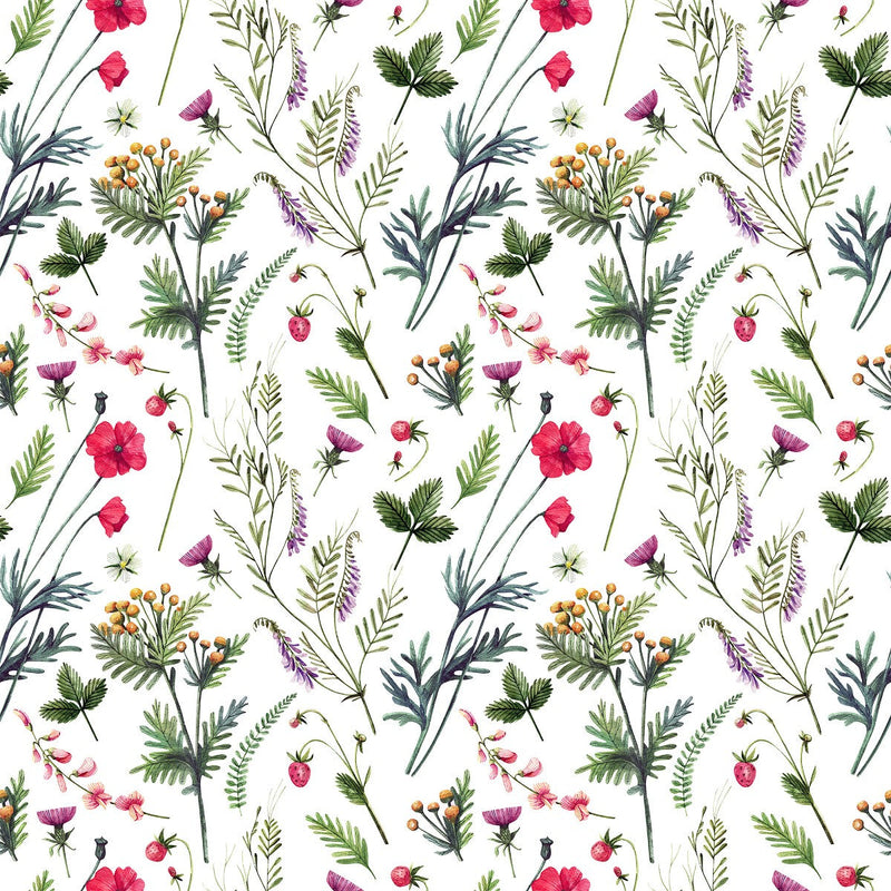 Fashionable Berries and Flowers Wallpaper Vogue