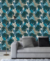 Dark Blue Monstera Wallpaper