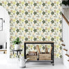 Contemporary White Wallpaper with Flowers Vogue