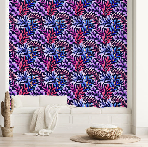 Brightly Leaves on Dark Wallpaper