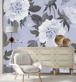 Gentle Floral Wallpaper with Butterflies