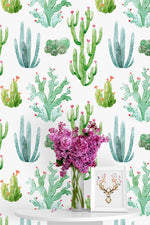 Cacti on White Background Wallpaper