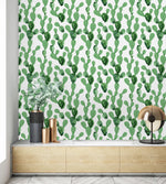 Contemporary Cacti Pattern Wallpaper Chic