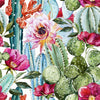Cactus with Poppy Flowers Wallpaper