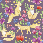 Elegant Foxes Pattern Wallpaper