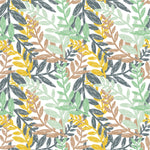 Contemporary Hand Drawn Leaves Wallpaper Tasteful