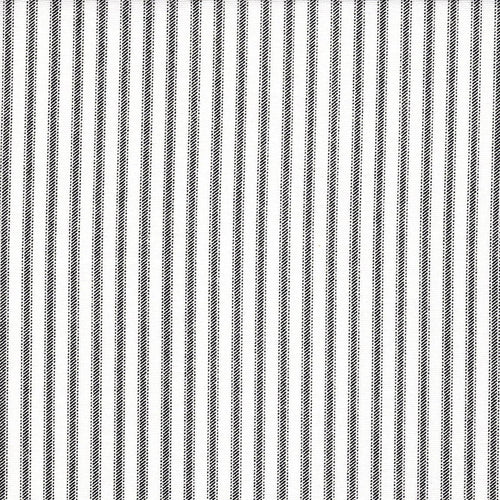 Rod Pocket Curtain Panels Pair in Classic Black Ticking Stripe on White