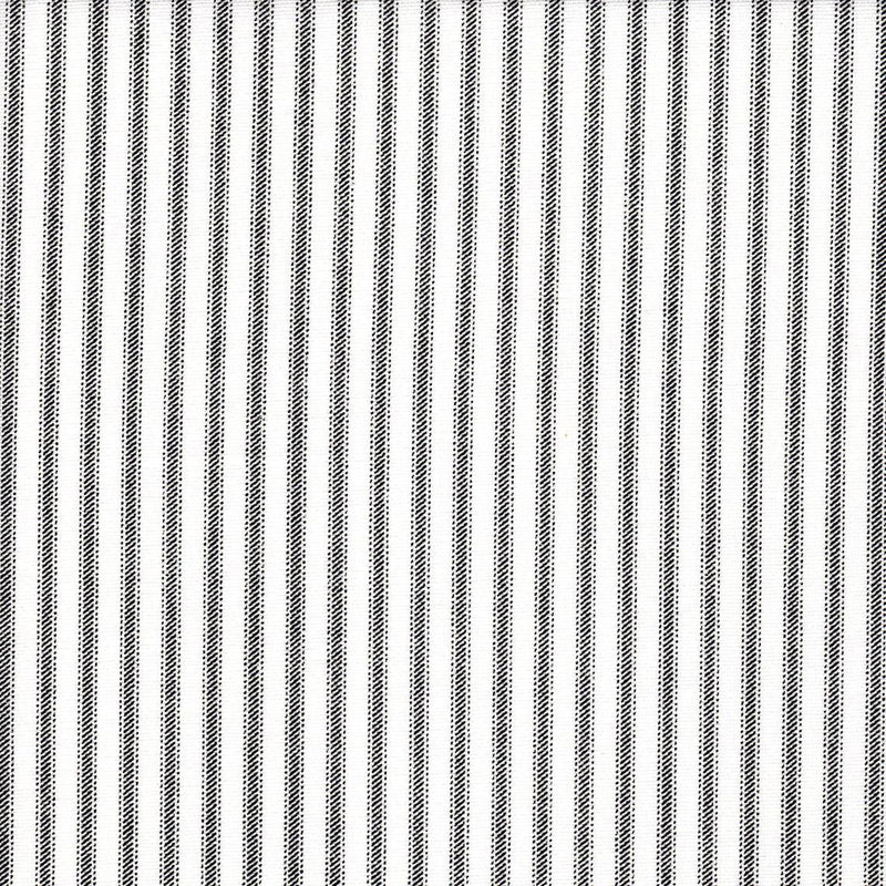 Rod Pocket Curtain Panels Pair in Classic Black Ticking Stripe on White