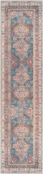 Baltinglass Rust & Blue Washable Area Rug