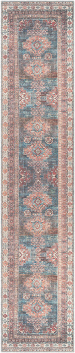 Baltinglass Rust & Blue Washable Area Rug