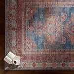 Baltinglass Rust & Blue Washable Area Rug