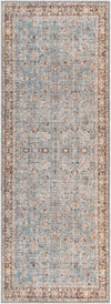 Brown Blue Dauis Vintage Washable Rug
