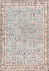 Brown Blue Dauis Vintage Washable Rug