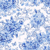 Blue Floral Wallpaper with Butterflies