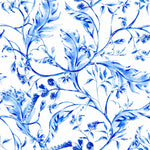 Cobalt Floral Pattern Wallpaper