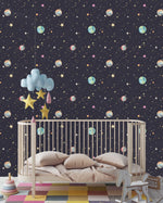 Colorful Stars and Planets Wallpaper