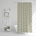 Shower Curtain in Countess Bay Green Scallop Watercolor