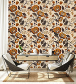 Brown Floral Wallpaper