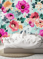 Contemporary Brightly Flowers Wallpaper Chic