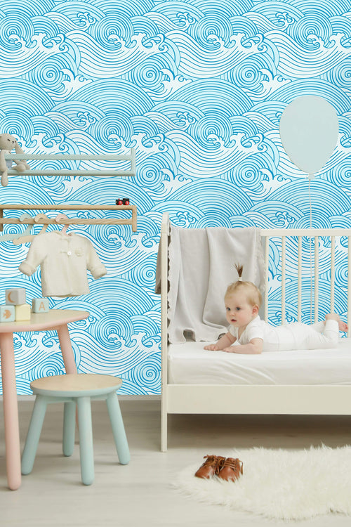 Voguish Curly Waves Wallpaper Fashionable