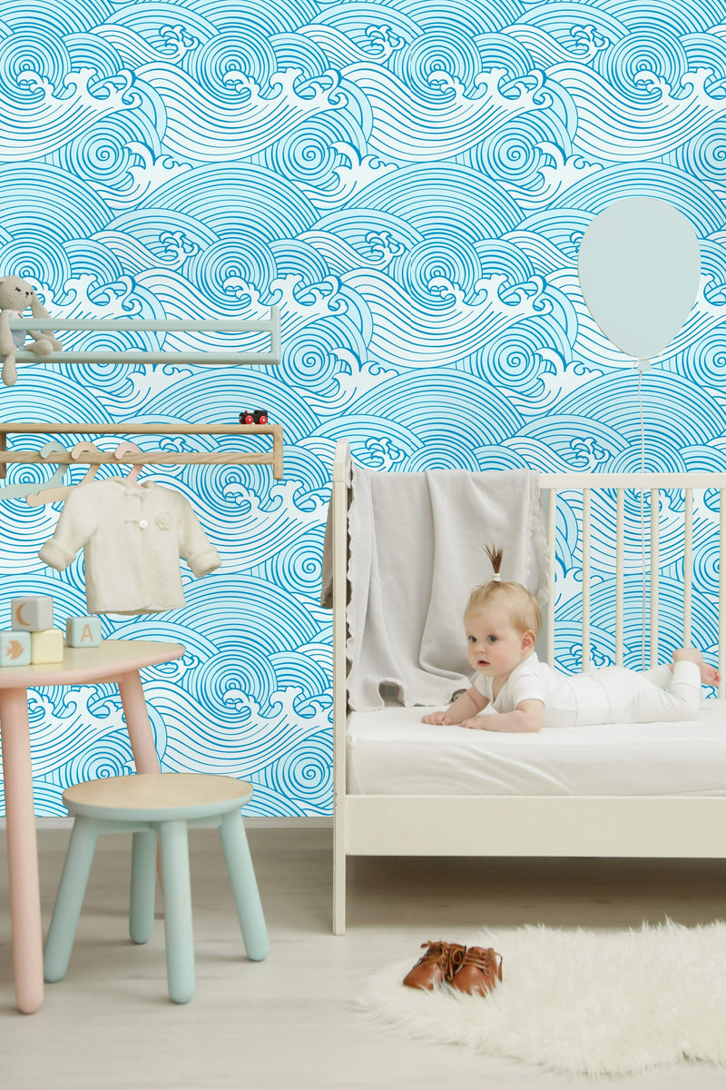 Voguish Curly Waves Wallpaper Fashionable