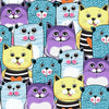 Cute Cats Colorful Seamless Pattern Wallpaper