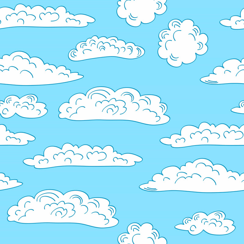 Cute Clouds Pattern Wallpaper