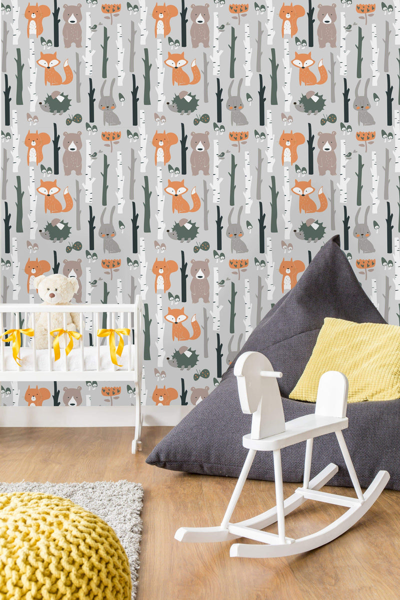 Cute Fox and Bunnies Wallpaper