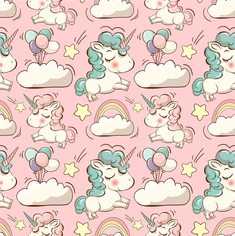 Cute Unicorns, Clouds, Rainbows, and Stars Wallpaper